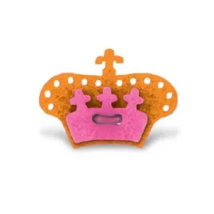 Crown Lapel Pin - Happiest Orange with Poona Pink