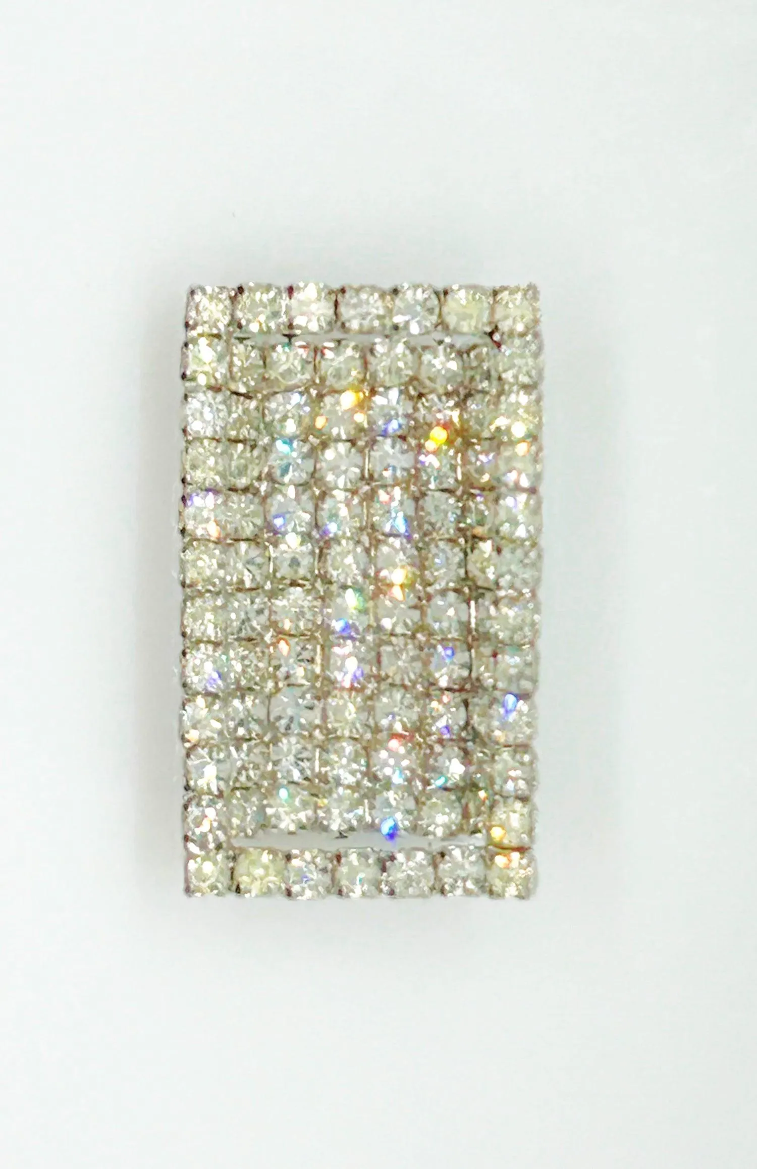 Curved Rectangular Vintage Rhinestone Pin