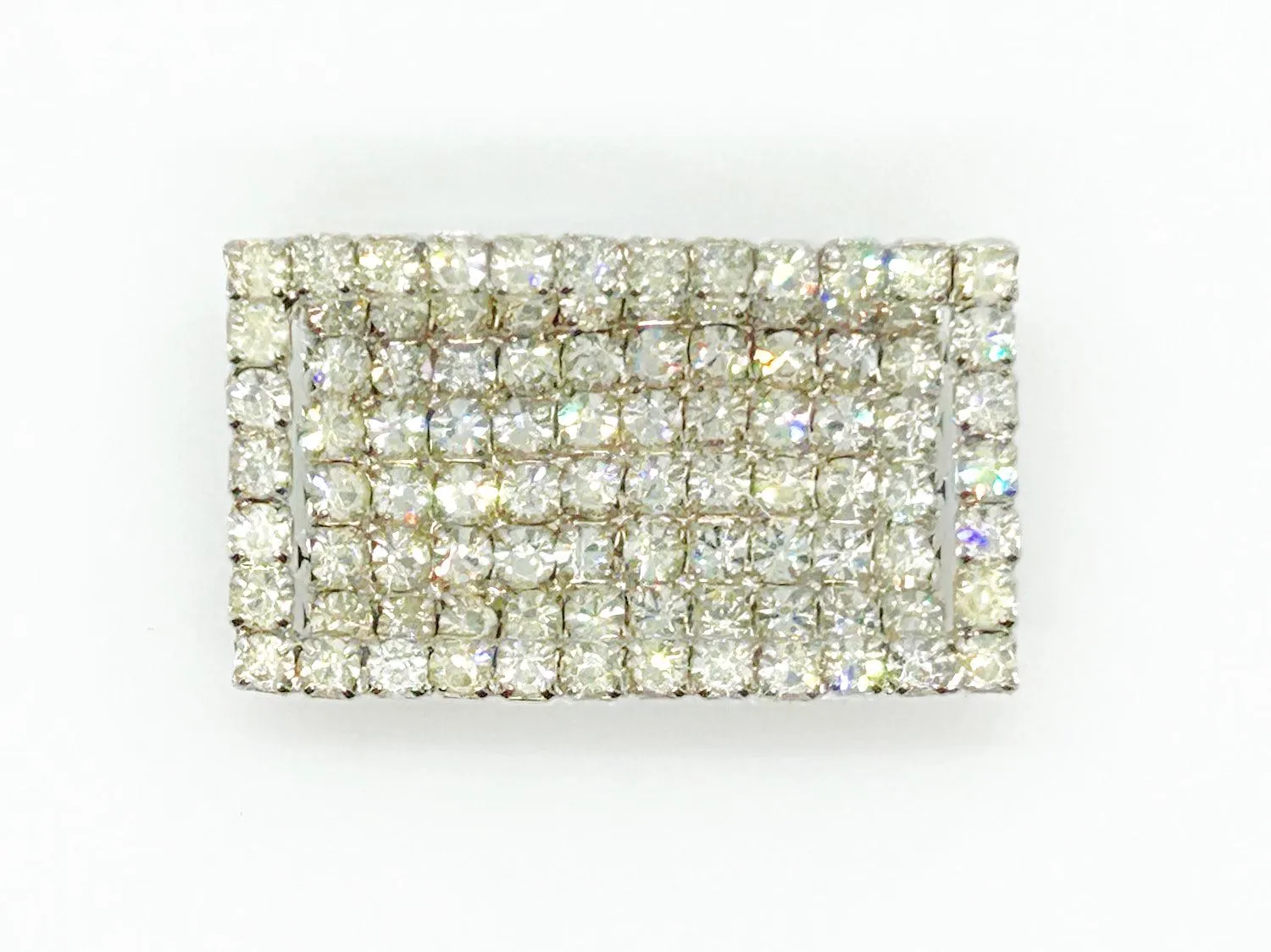 Curved Rectangular Vintage Rhinestone Pin