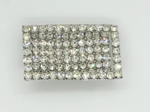 Curved Rectangular Vintage Rhinestone Pin