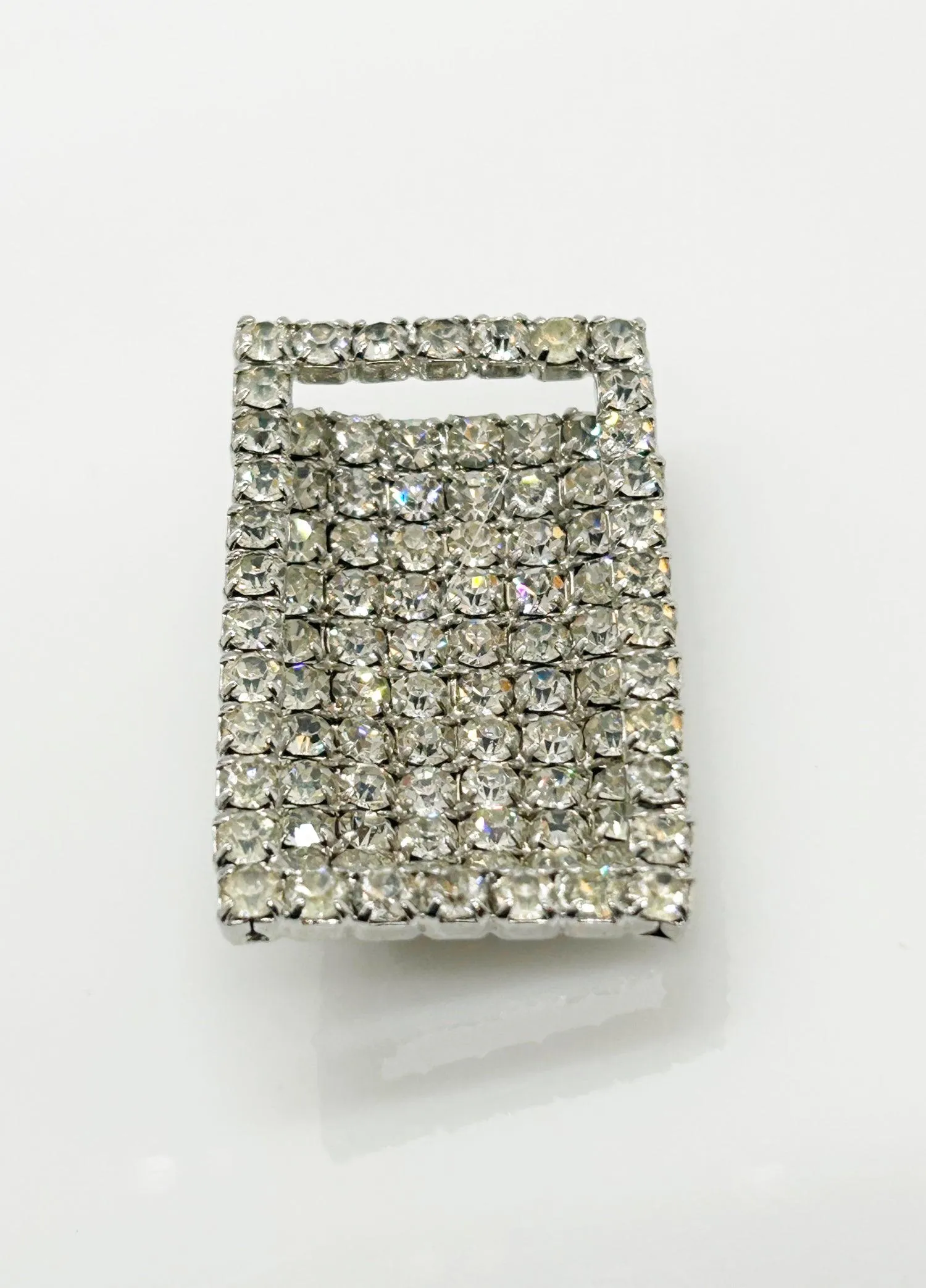 Curved Rectangular Vintage Rhinestone Pin