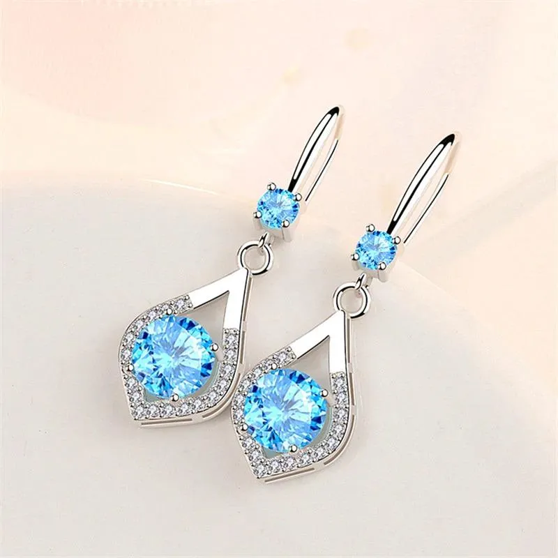Dainty Water Drop Rhinestone Dangling Earrings