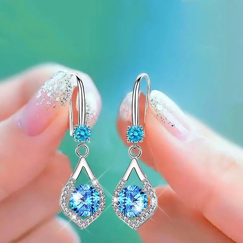Dainty Water Drop Rhinestone Dangling Earrings