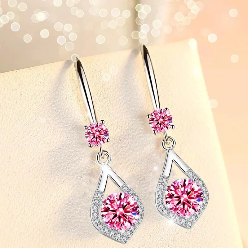 Dainty Water Drop Rhinestone Dangling Earrings
