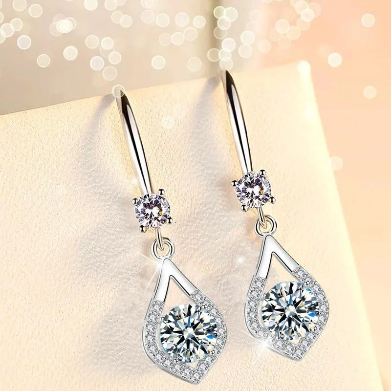 Dainty Water Drop Rhinestone Dangling Earrings
