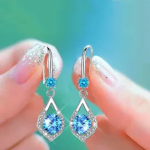 Dainty Water Drop Rhinestone Dangling Earrings