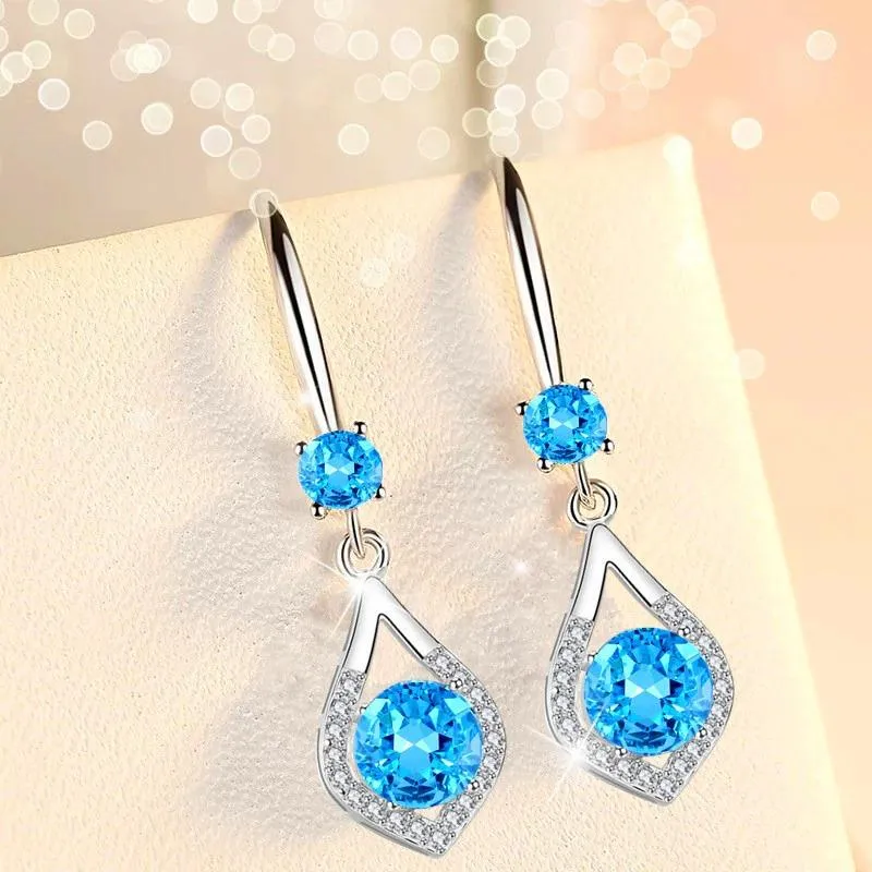 Dainty Water Drop Rhinestone Dangling Earrings