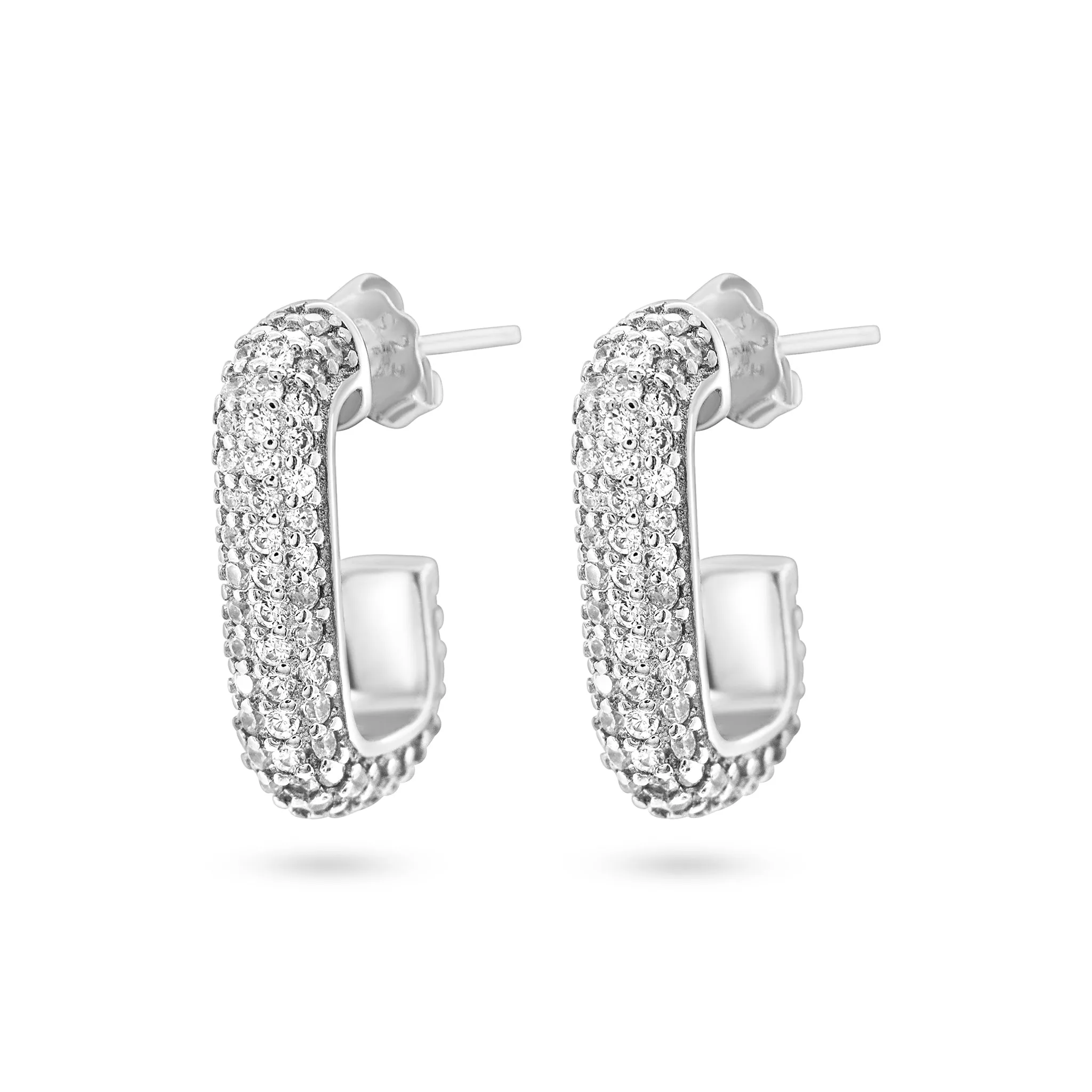 Dazzling Semi Rectangle Hoops