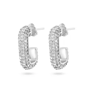 Dazzling Semi Rectangle Hoops