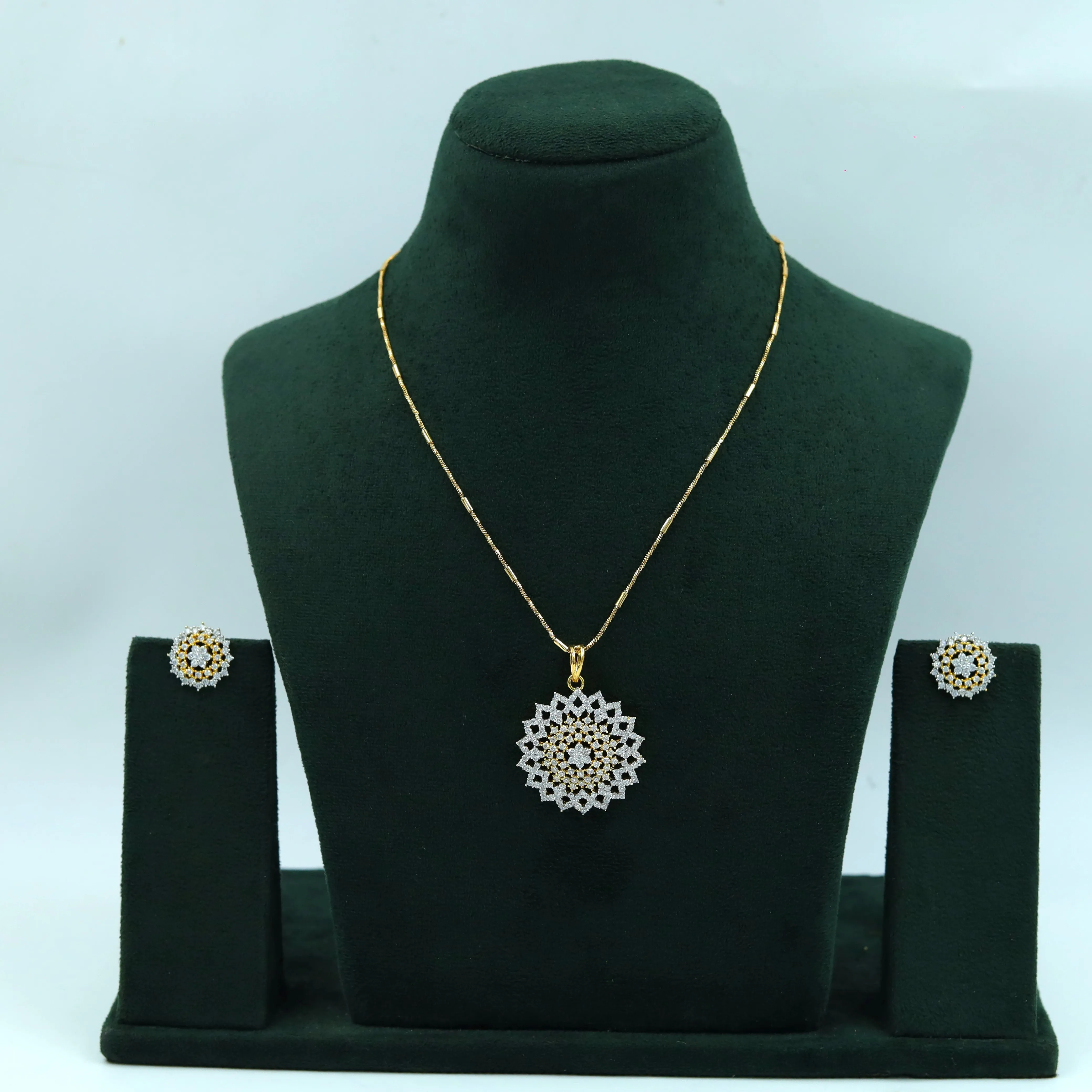 Designer Zircon/AD Pendant Set 15263-69