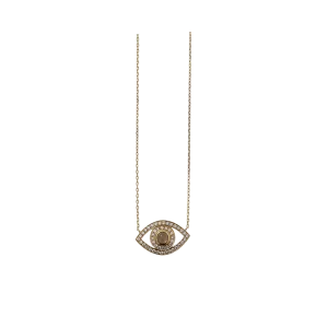 Diamond And Moonstone Big Eye Pendant Necklace