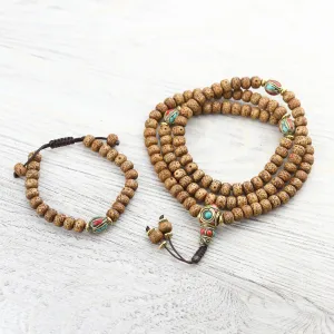 Divine Rebirth Lotus Seed Mala & Bracelet Set