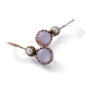 EG1131-2 Purple Zircon and Gold Crown Earrings
