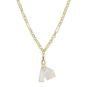 Eiffel Heavy Chain with Mother Of Pearl & Moonstone Necklace
