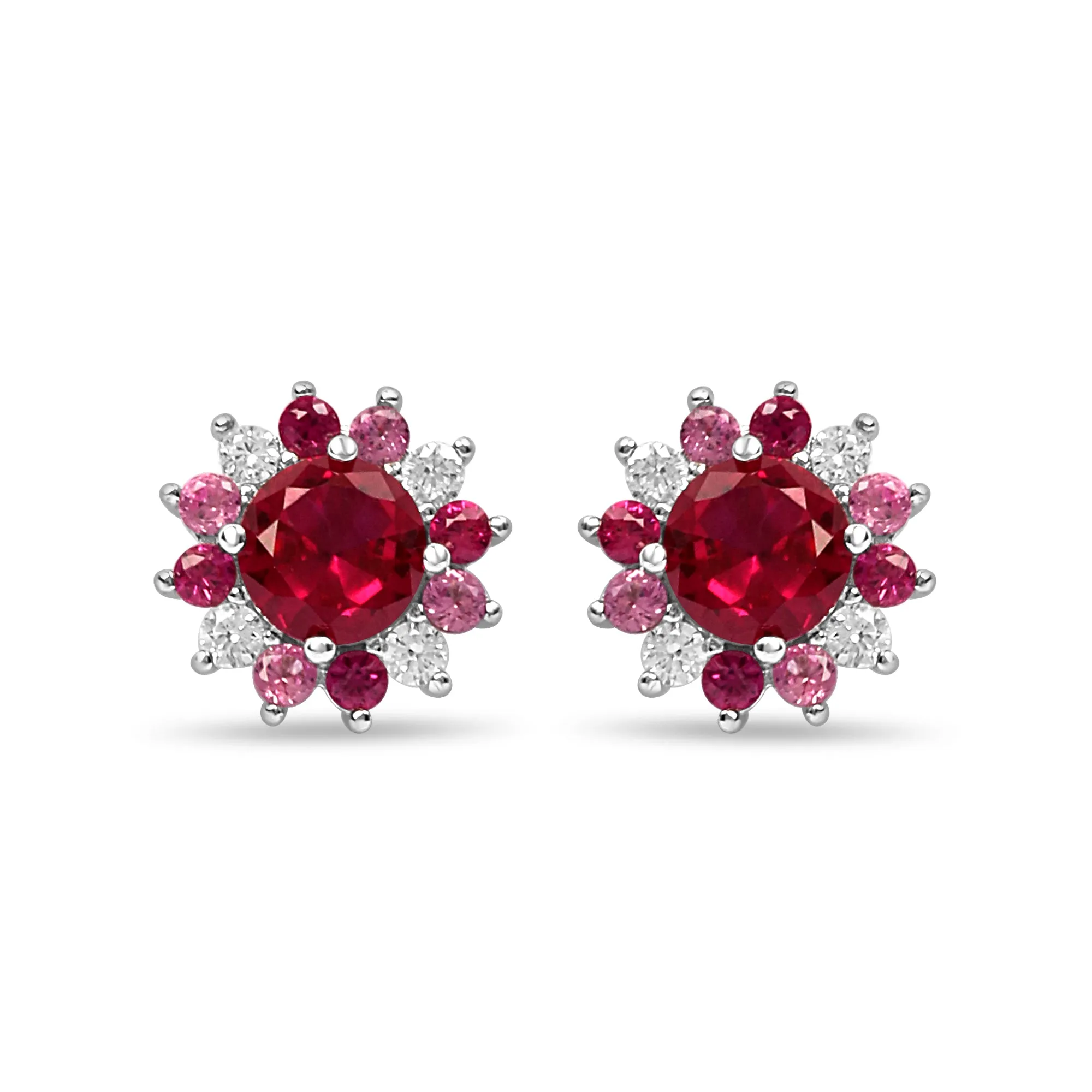 Elegant Rhodium Plated 925 Sterling Silver Solitaire Earrings