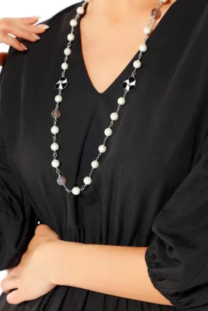 ELLICE FLOWER AND PEARL NECKLACE