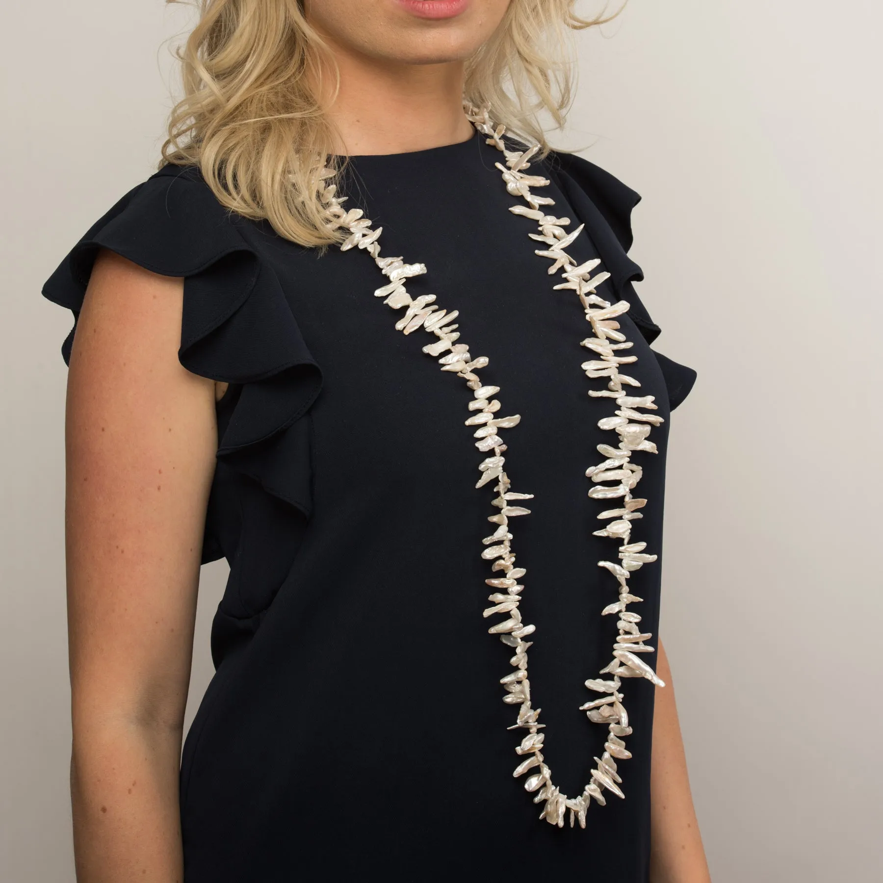 Endless Biwa Pearl Necklace