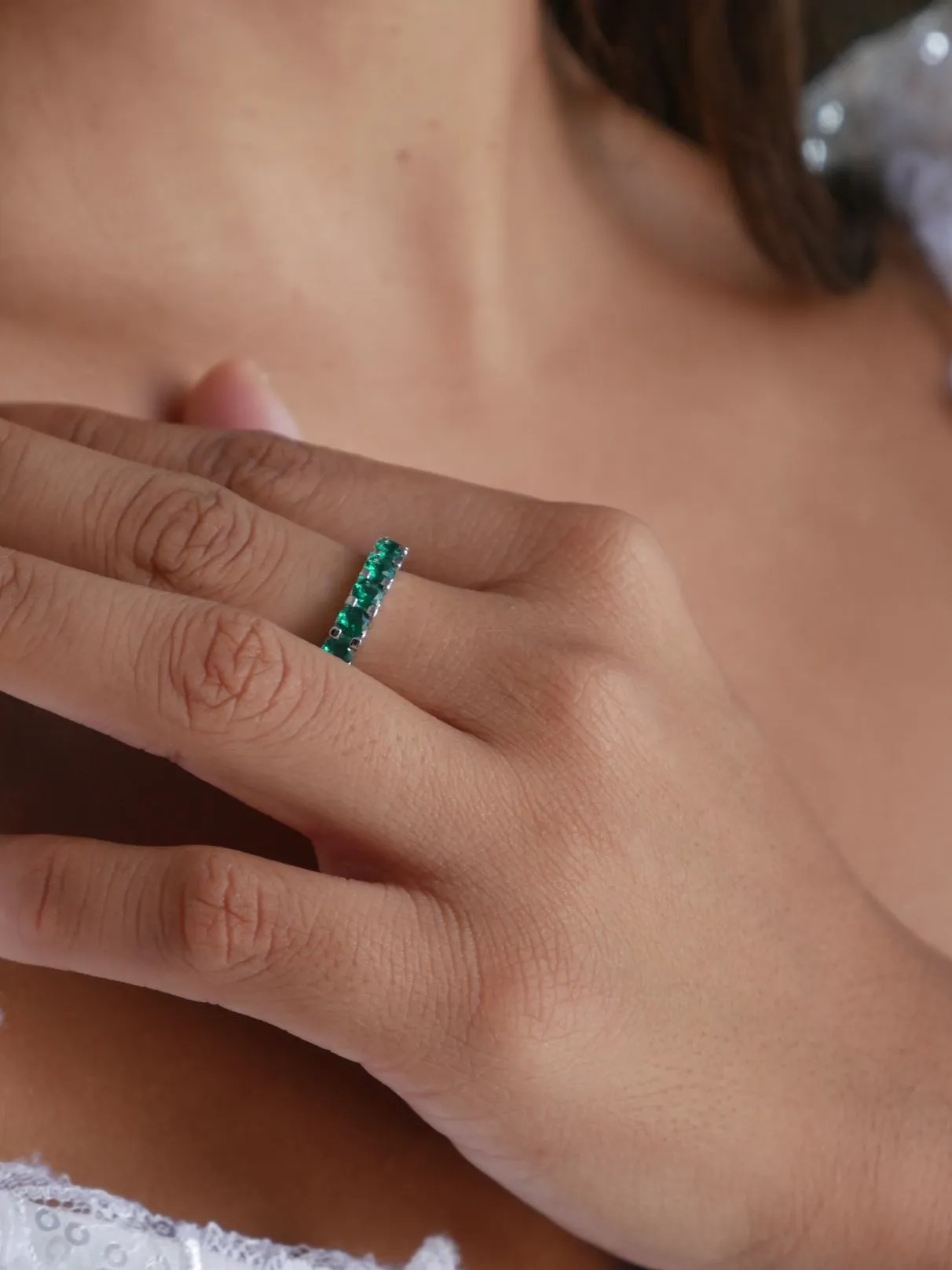 Eternity Ring Wedding Ring Band New Women's Fashion Luxury Fine Jewelry Round Cocktail Rings KESLEY