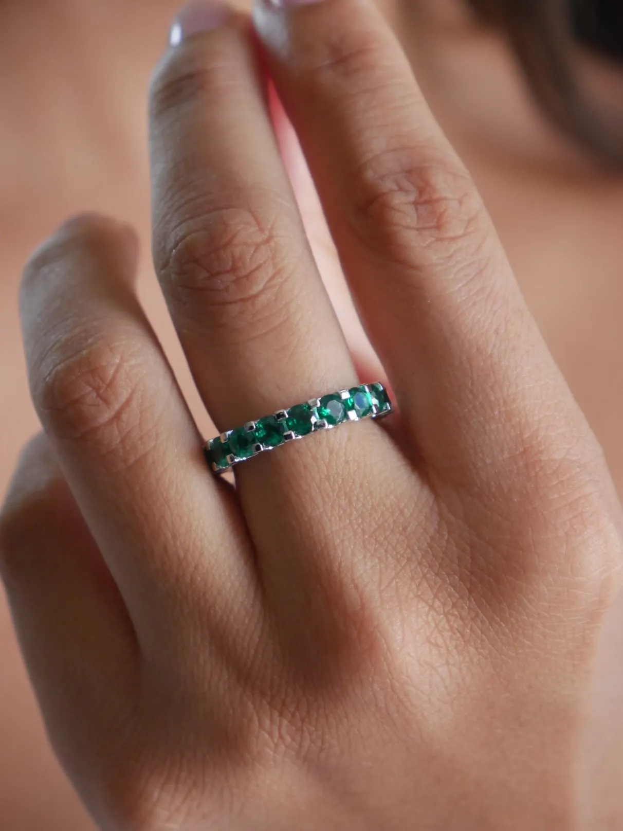 Eternity Ring Wedding Ring Band New Women's Fashion Luxury Fine Jewelry Round Cocktail Rings KESLEY