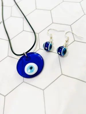Evil Eye Necklace and Earrings