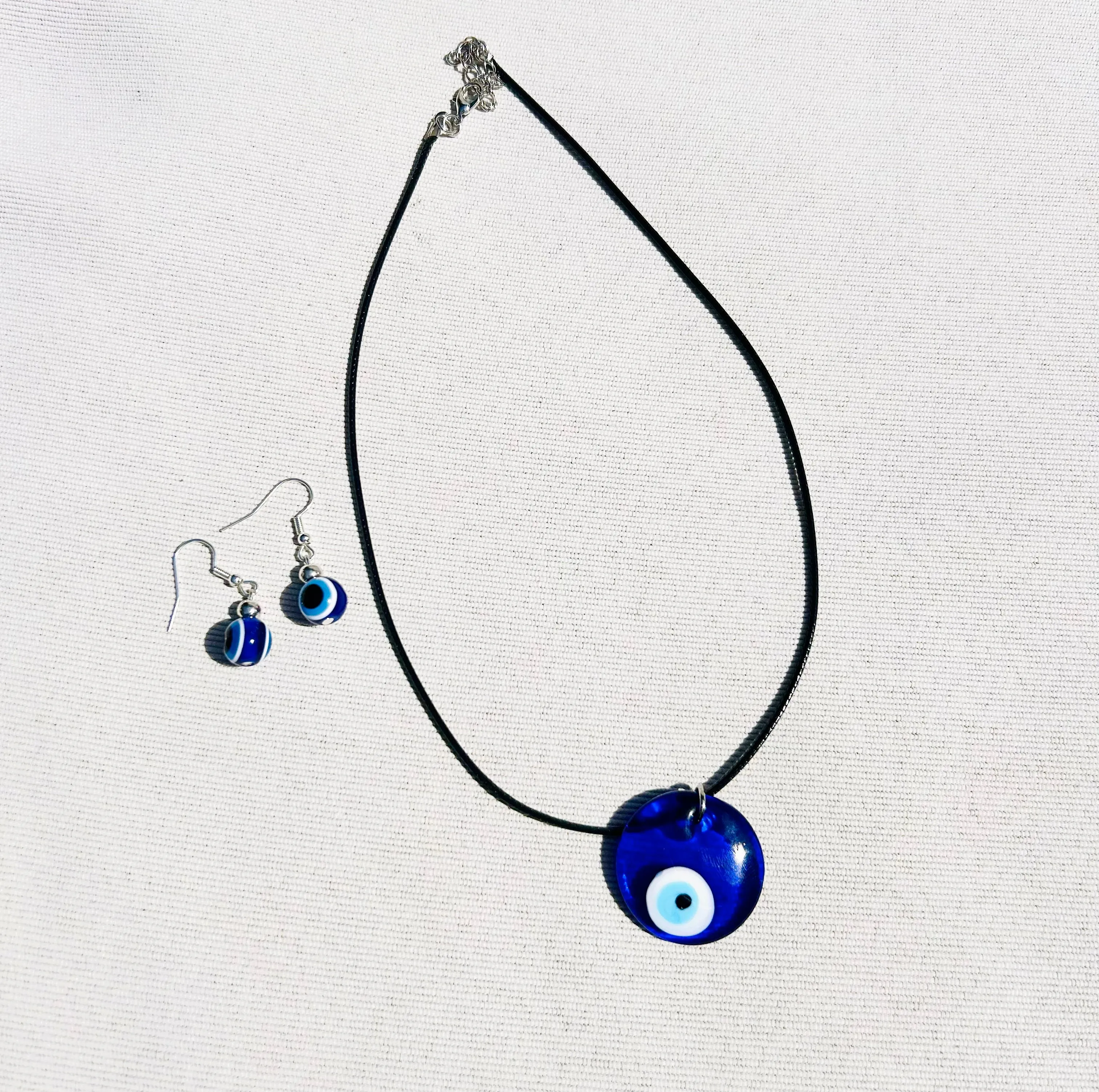 Evil Eye Necklace and Earrings