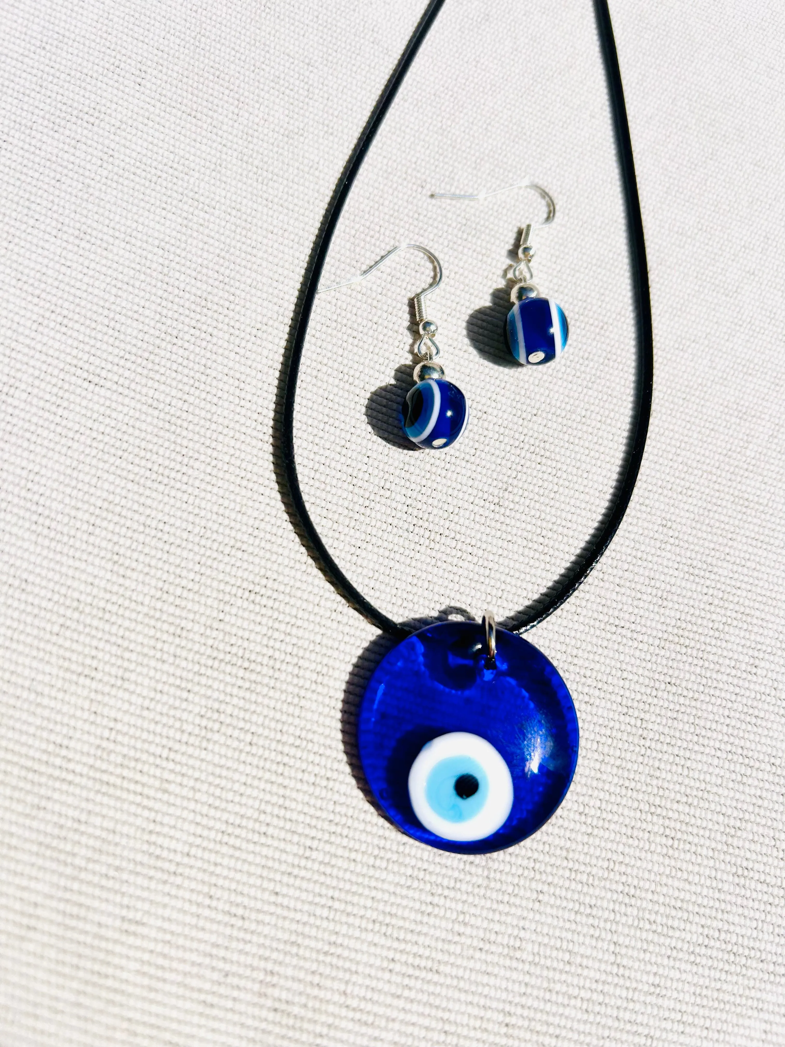 Evil Eye Necklace and Earrings