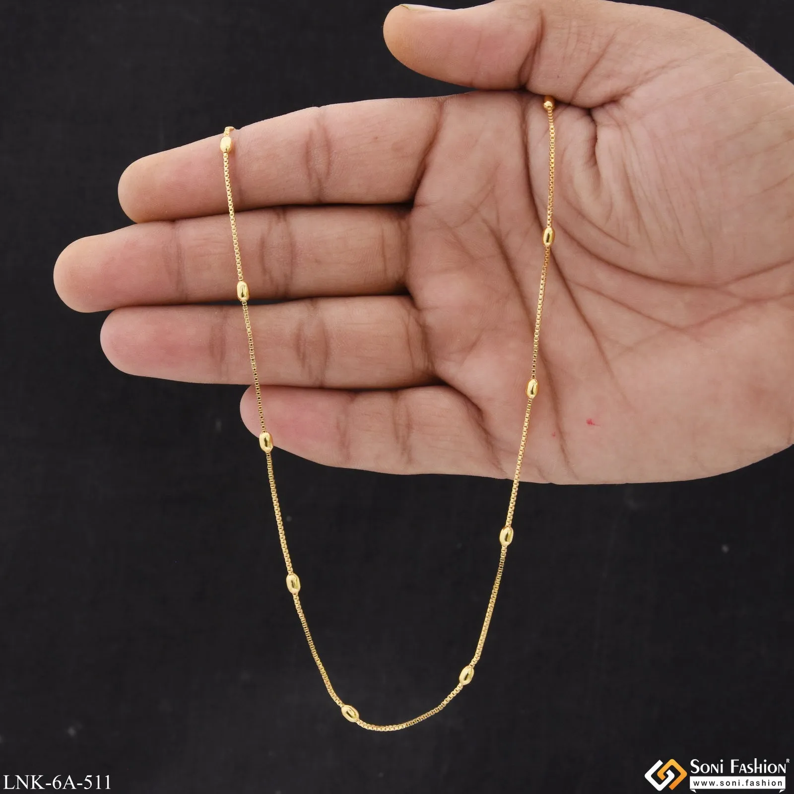 Exclusive Design Gold Plated Ball Chain for Ladies - Style A511
