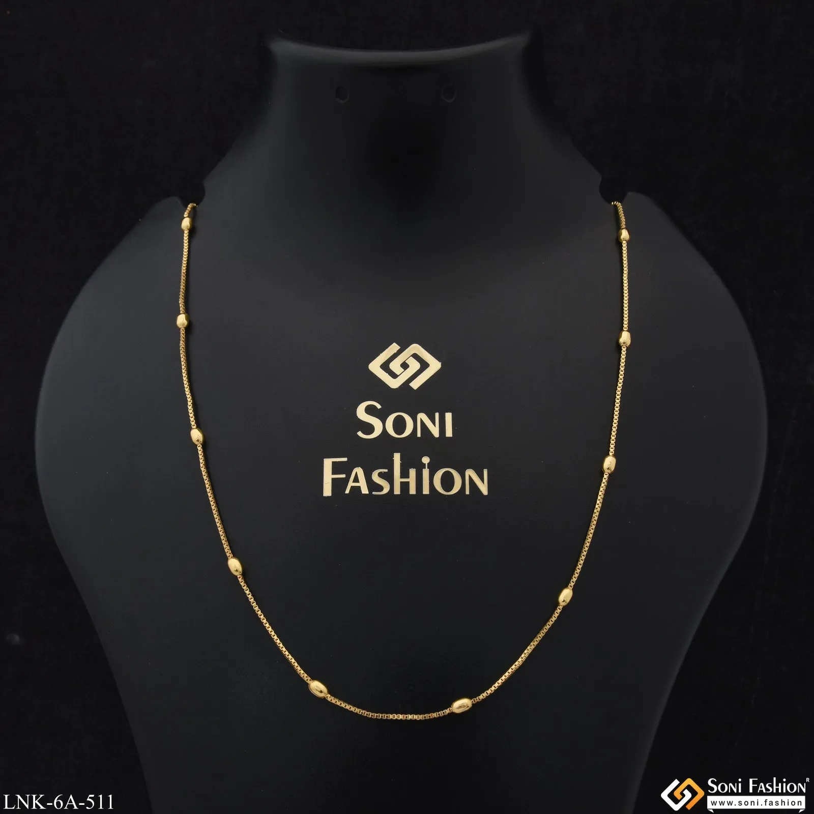 Exclusive Design Gold Plated Ball Chain for Ladies - Style A511