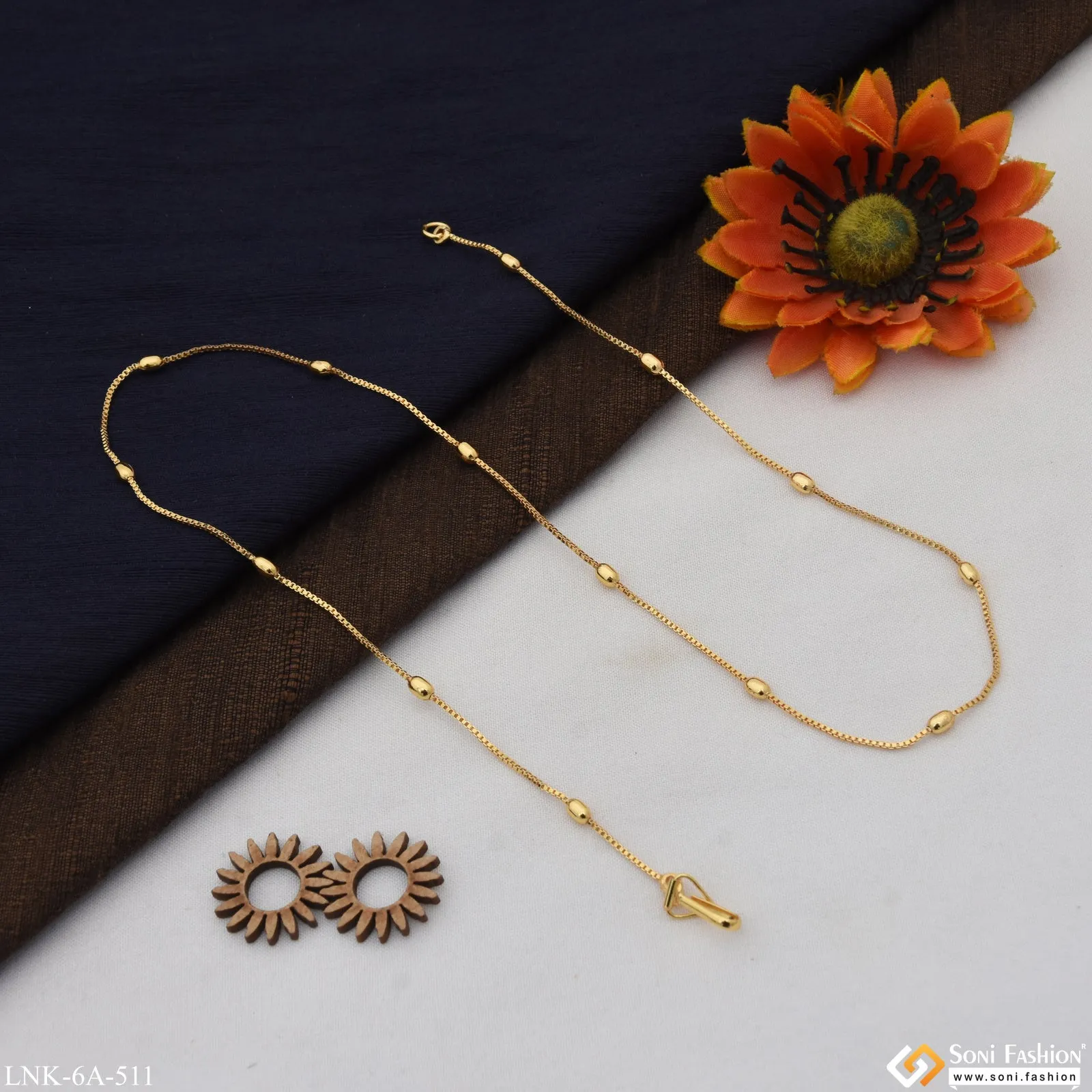 Exclusive Design Gold Plated Ball Chain for Ladies - Style A511