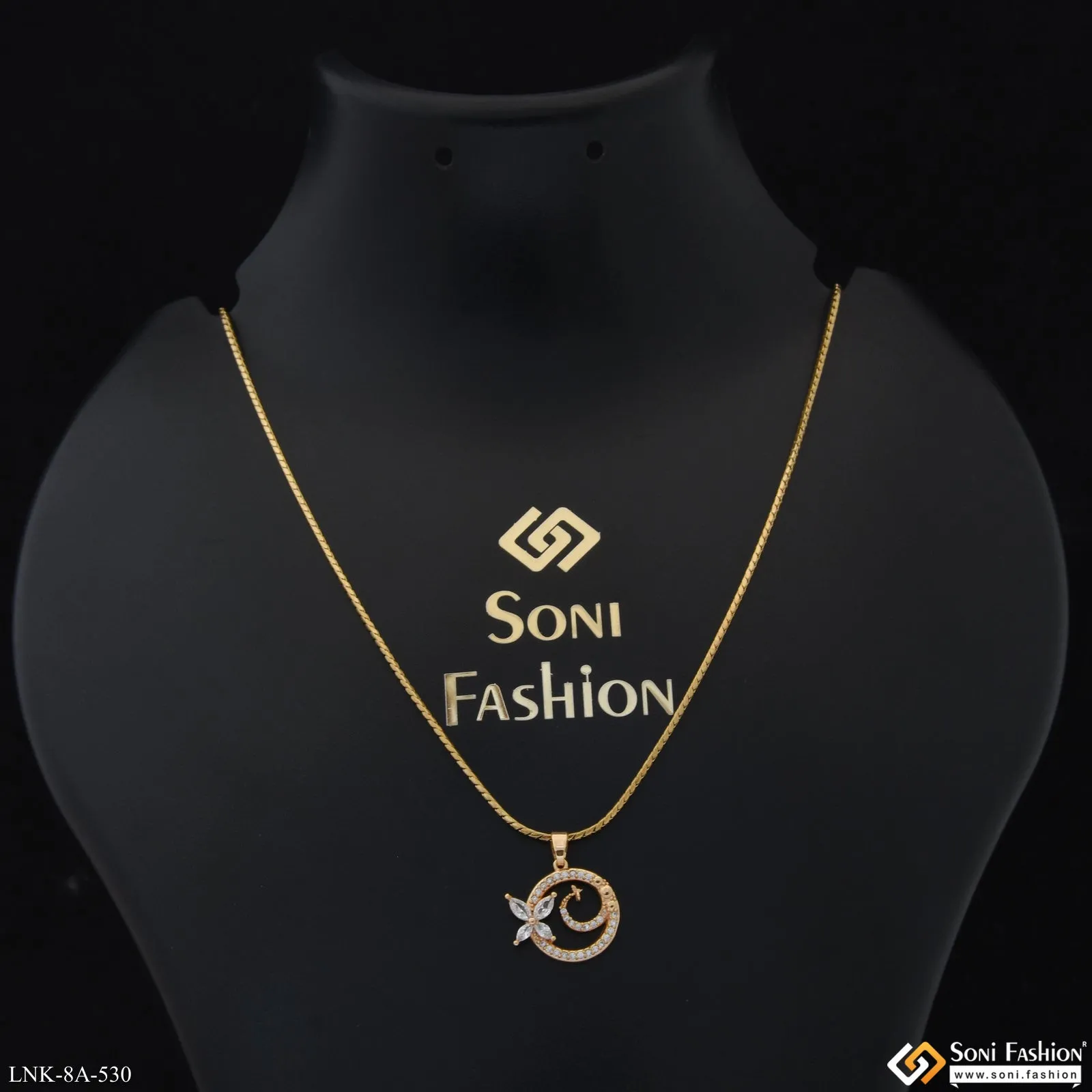 Exclusive Design Gold Plated Chain Pendant for Ladies - Style A530