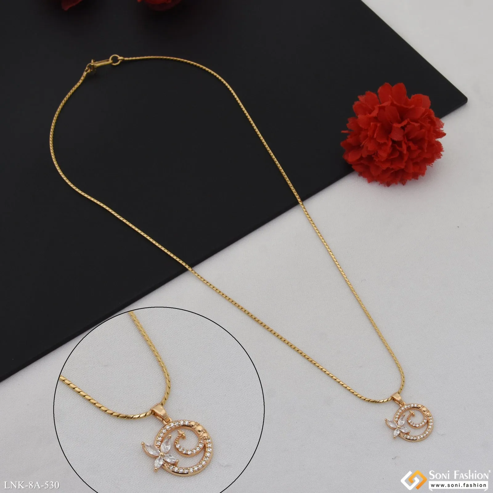 Exclusive Design Gold Plated Chain Pendant for Ladies - Style A530