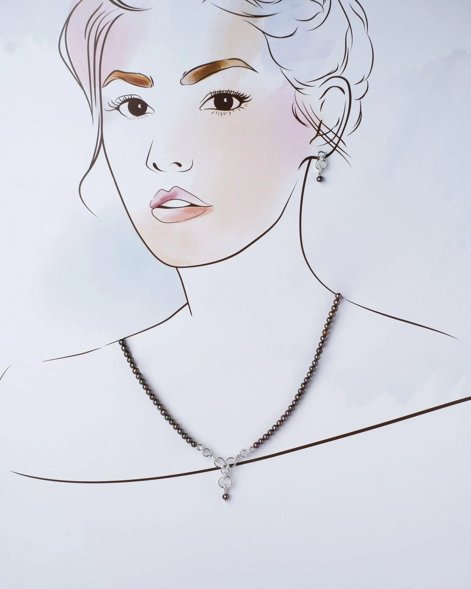 Exquisite Real Pearl Necklace Set