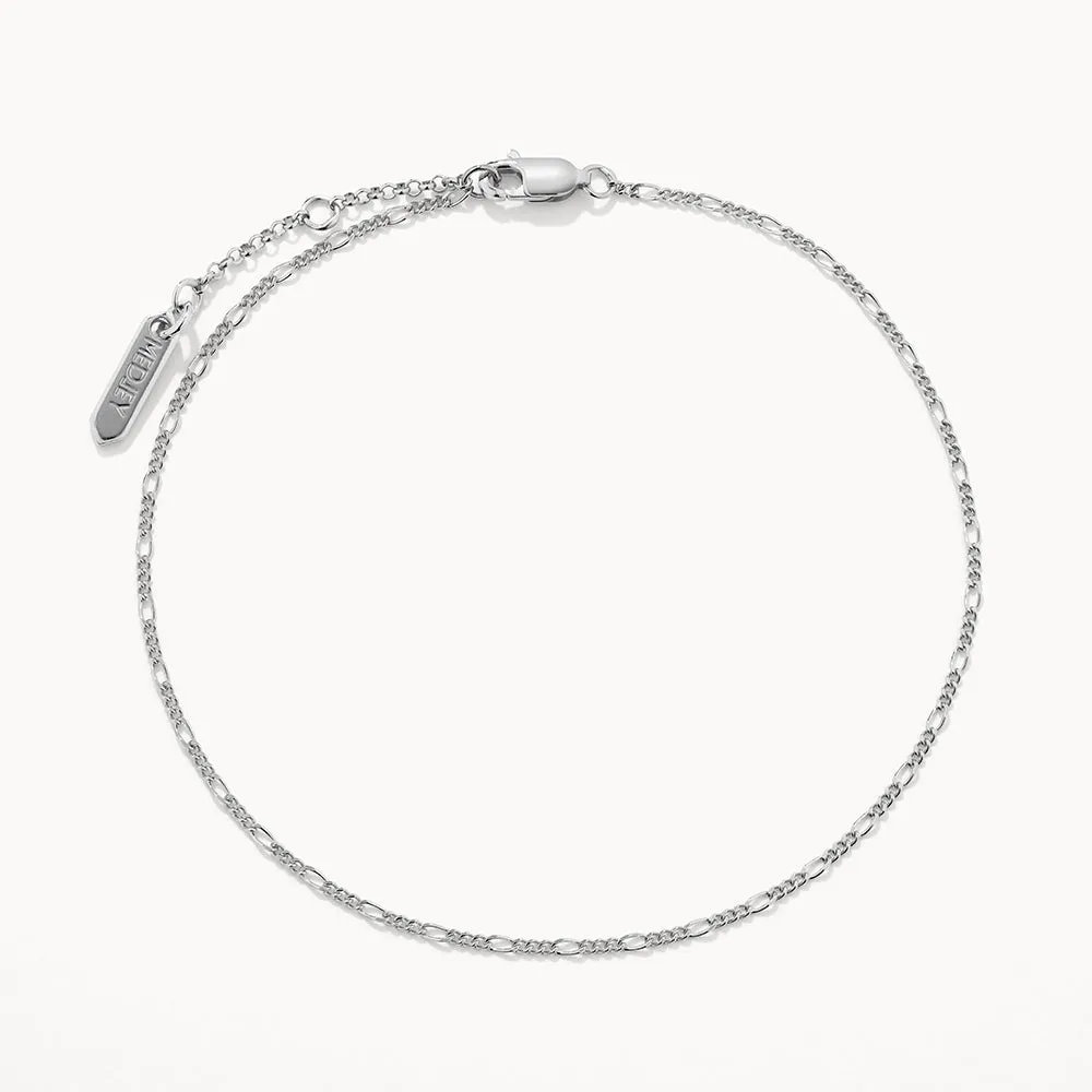 Figaro Chain Anklet in Silver