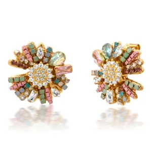 Flower Crystal Stud Earrings