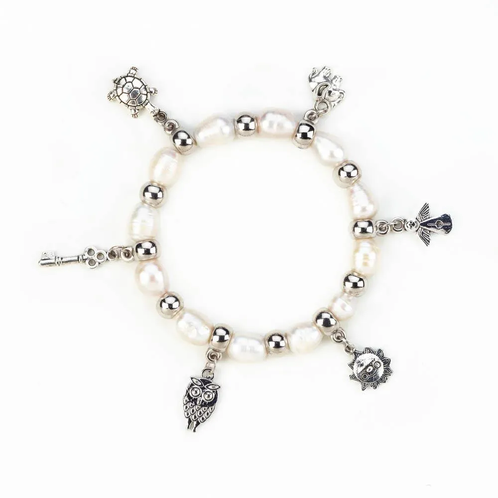 Freshwater Pearl Charm Bracelet