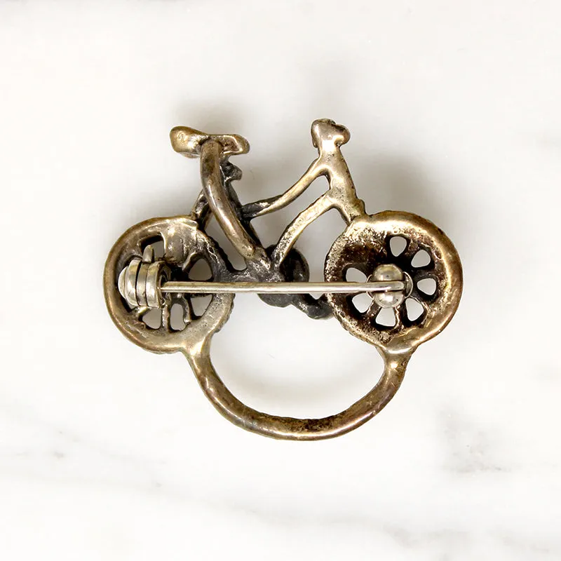 Funky Brass Bike Brooch