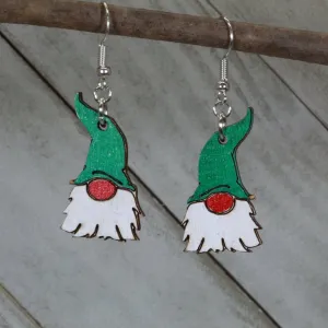 Garden Gnome Wooden Dangle Earrings by Cate's Concepts, LLC