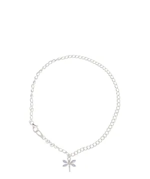 Gift Packaged 'Morgana' Sterling Silver Dragonfly Charm Anklet