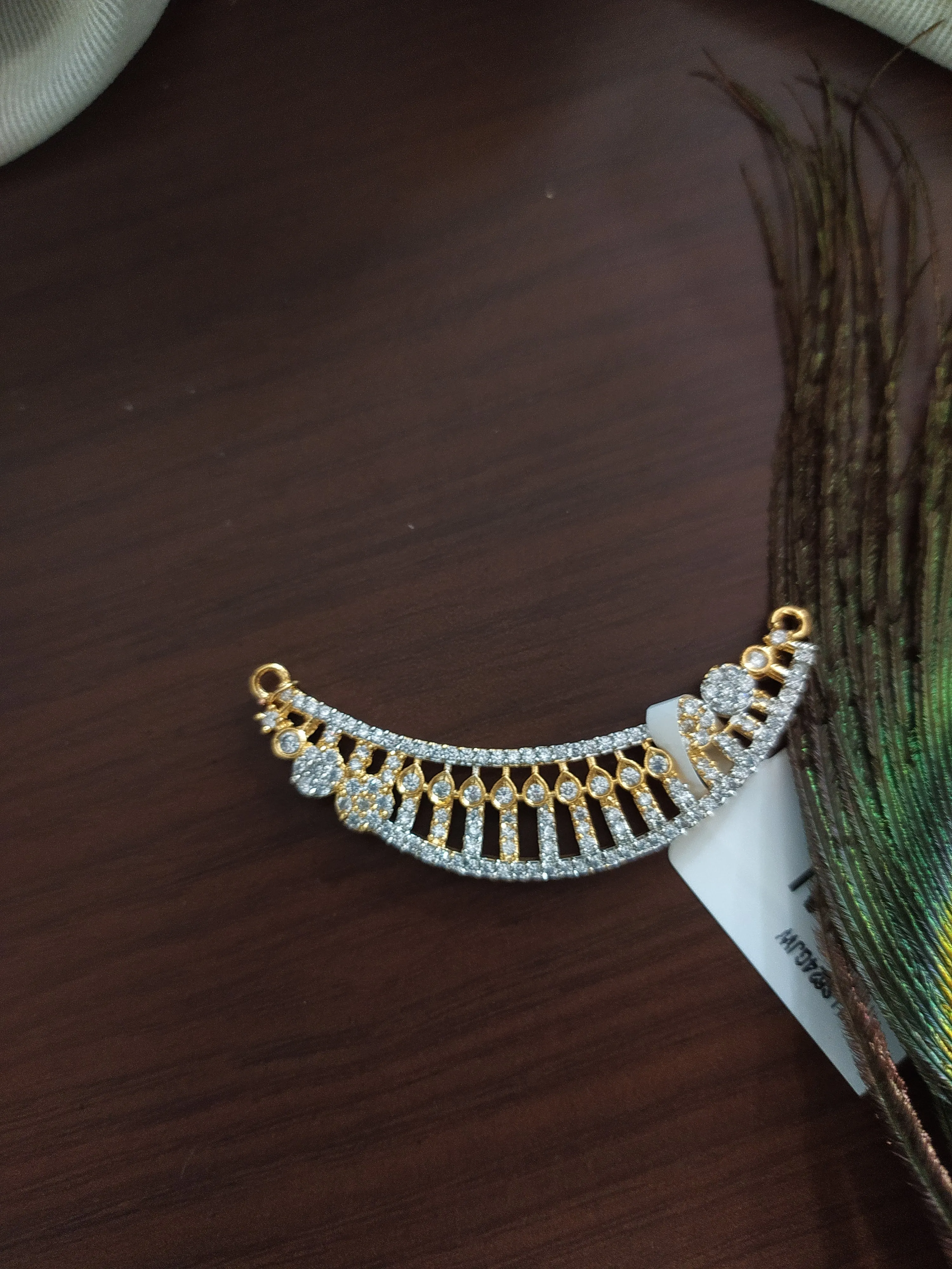 Gold & Silver (Two-tone) Plated Zircon pendant set