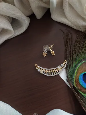 Gold & Silver (Two-tone) Plated Zircon pendant set