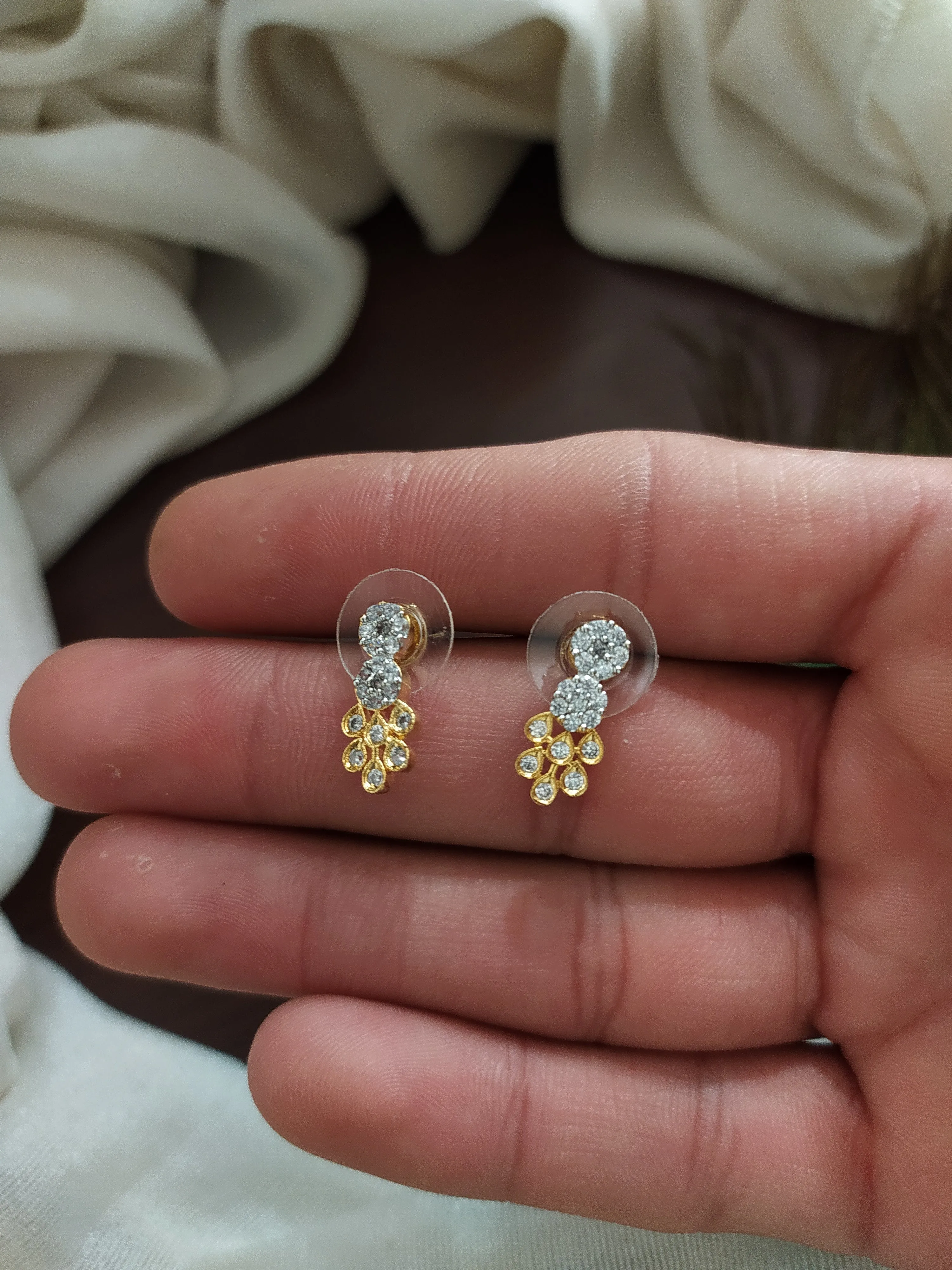 Gold & Silver (Two-tone) Plated Zircon pendant set