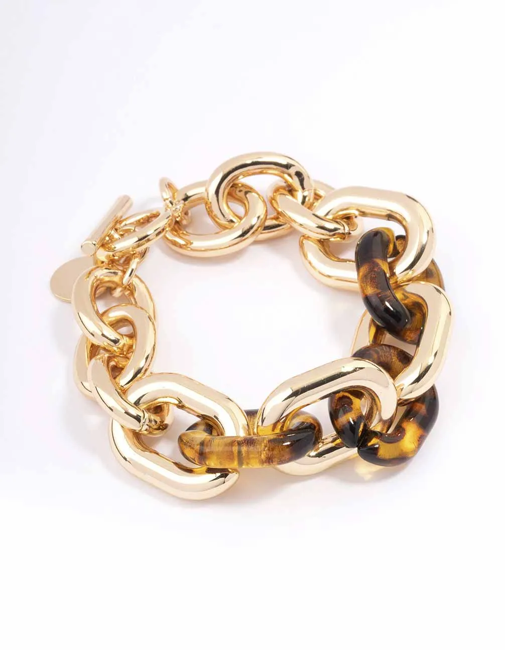 Gold & Tortoiseshell Link Chain Bracelet