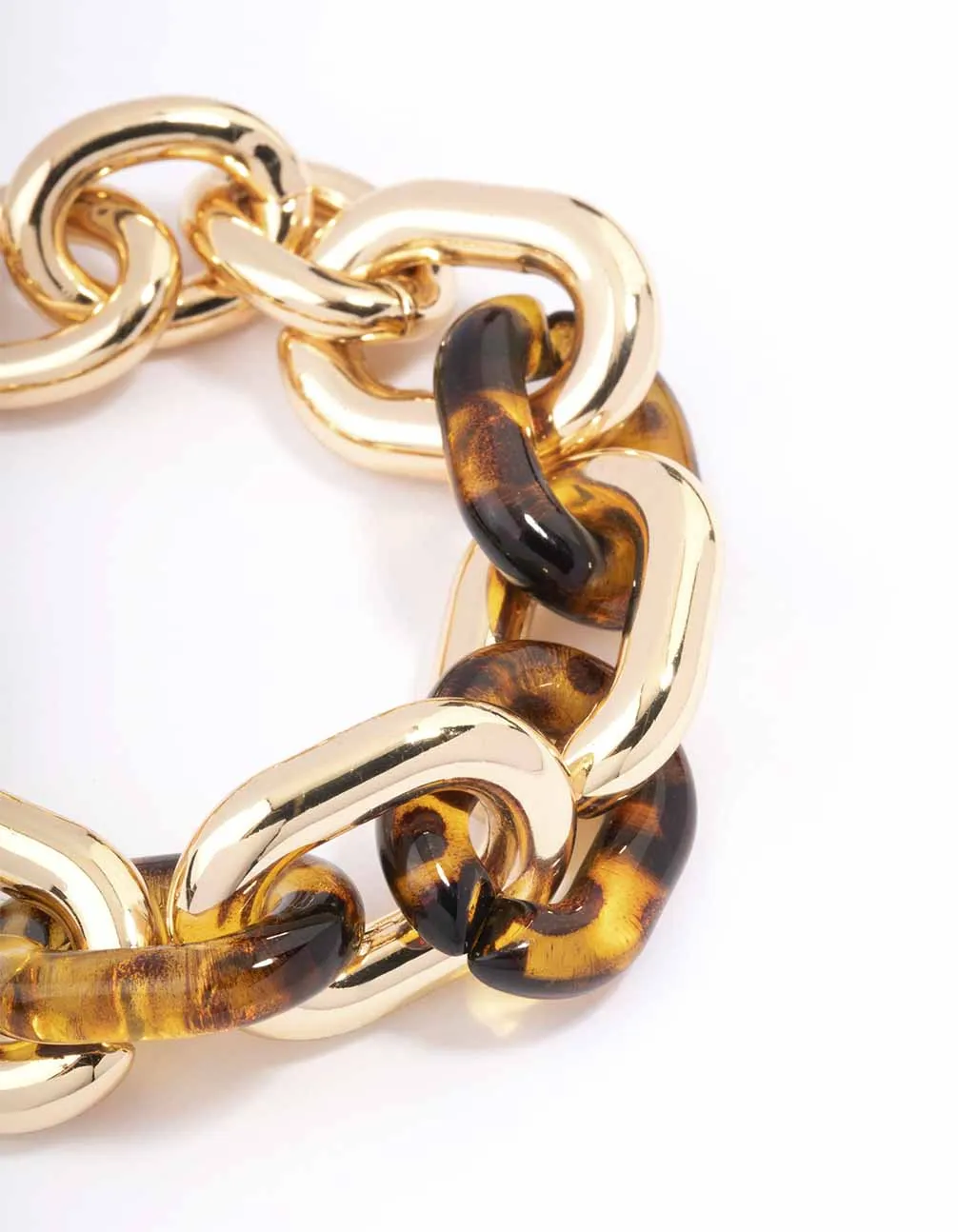 Gold & Tortoiseshell Link Chain Bracelet