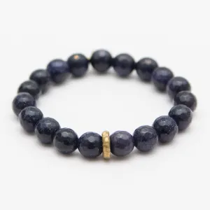 Goldstone Crystal Bracelet | Navy   Brass Ring