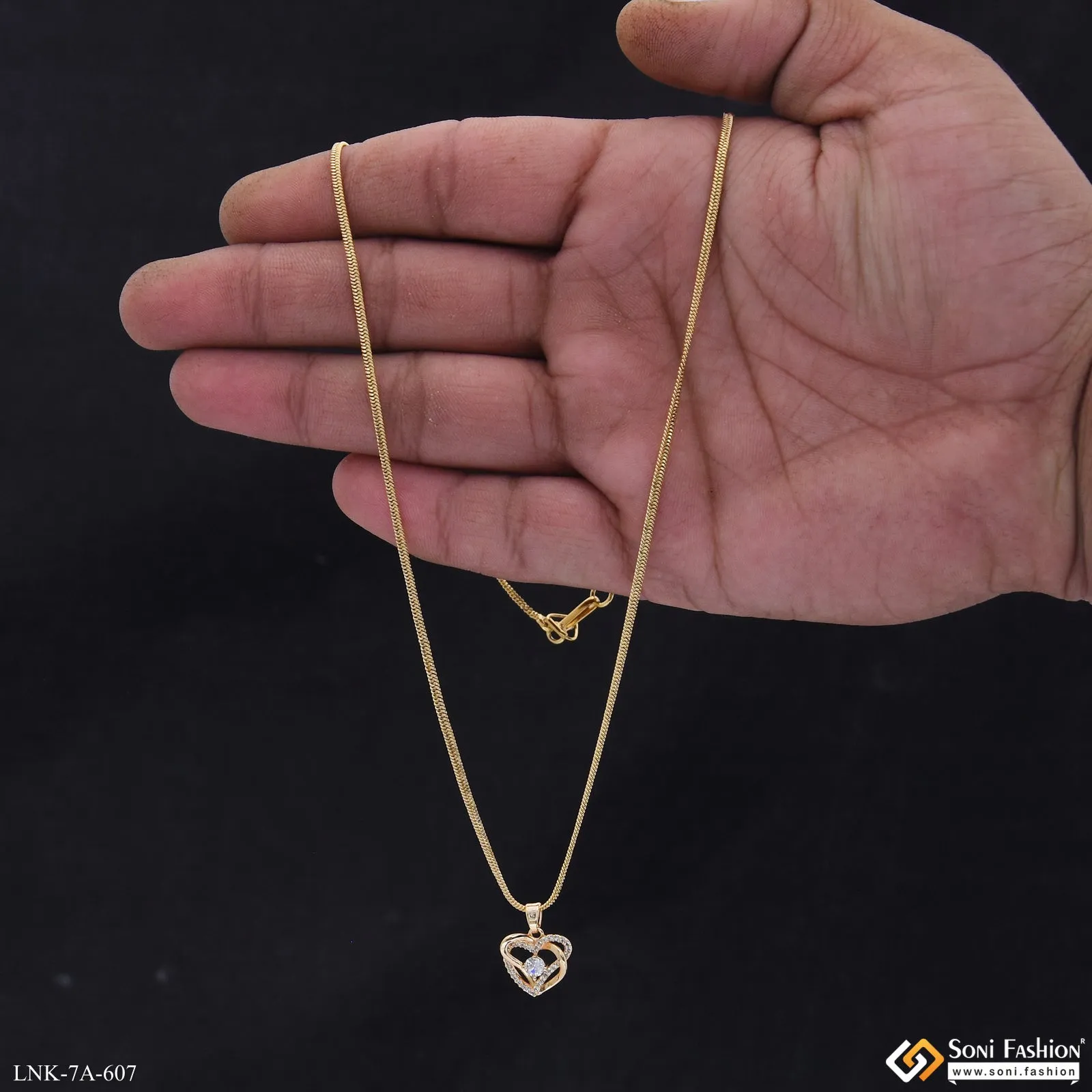 Graceful Design Gold Plated Chain Pendant for Ladies - Style A607