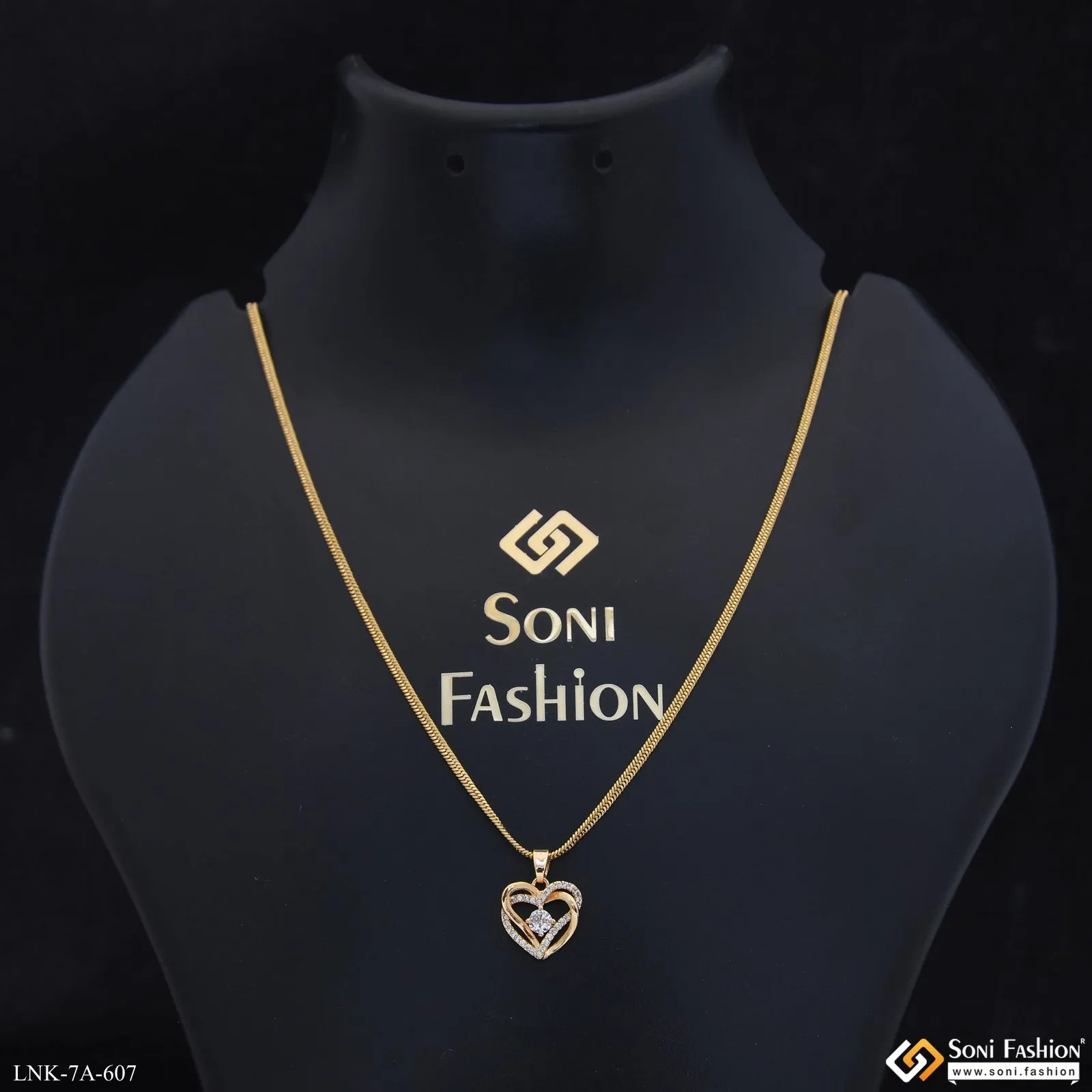 Graceful Design Gold Plated Chain Pendant for Ladies - Style A607