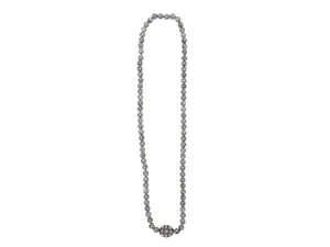 Gray & Silver Bavna Moonstone & Diamond Beaded Necklace