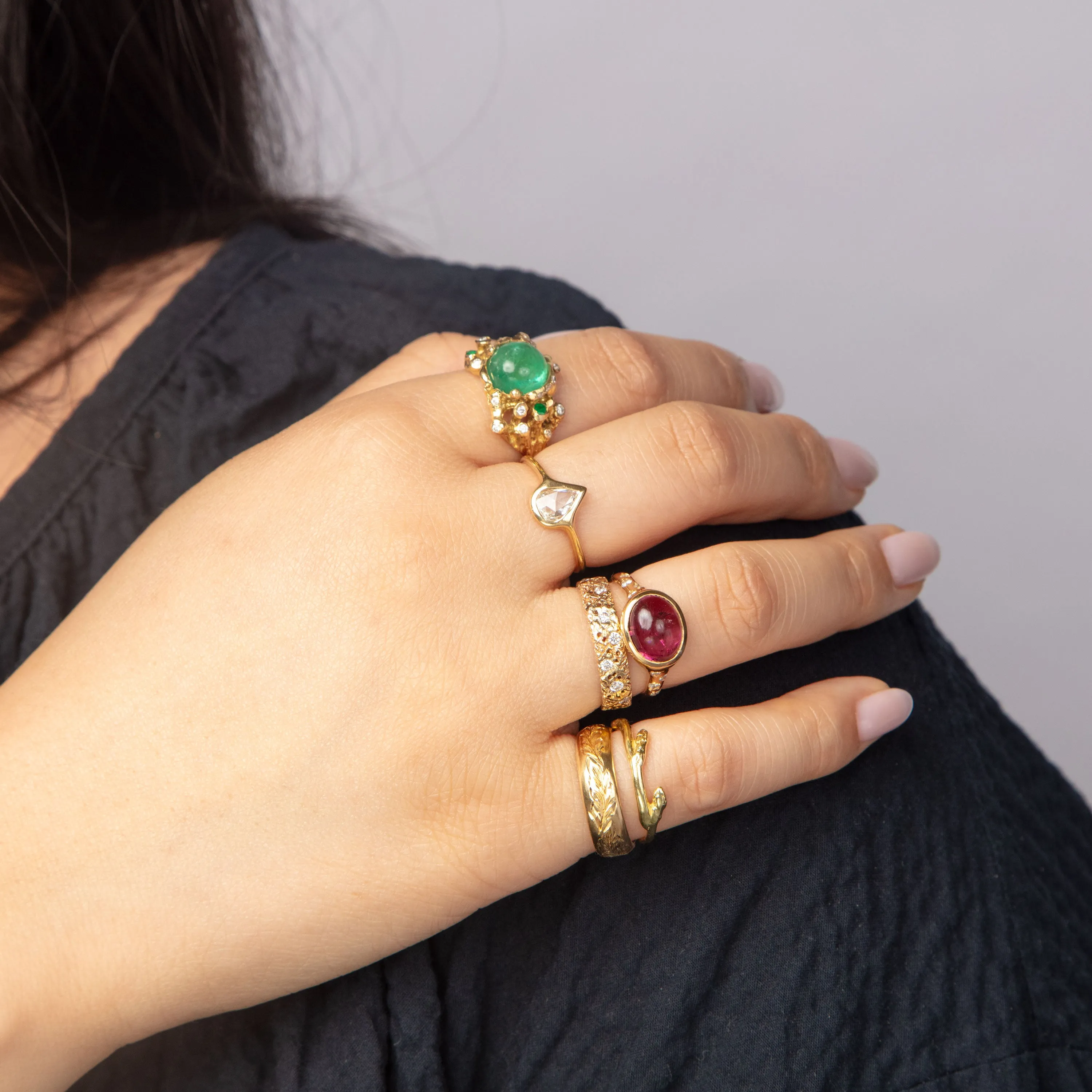 Green Grotto Zambian Emerald and Diamond Ring