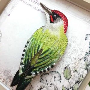 Green Woodpecker Brooch