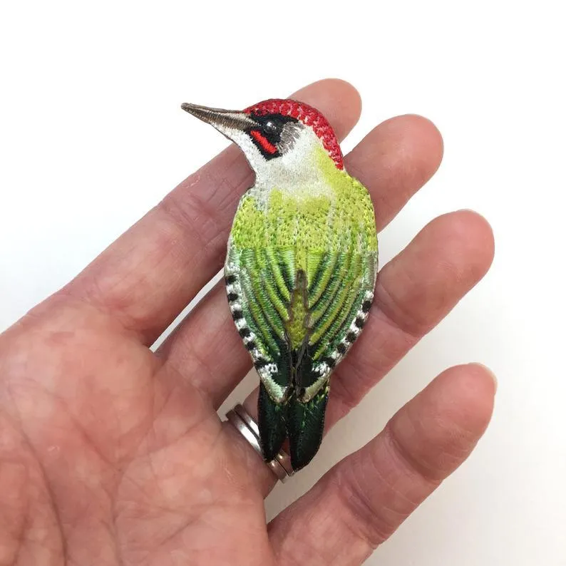 Green Woodpecker Brooch